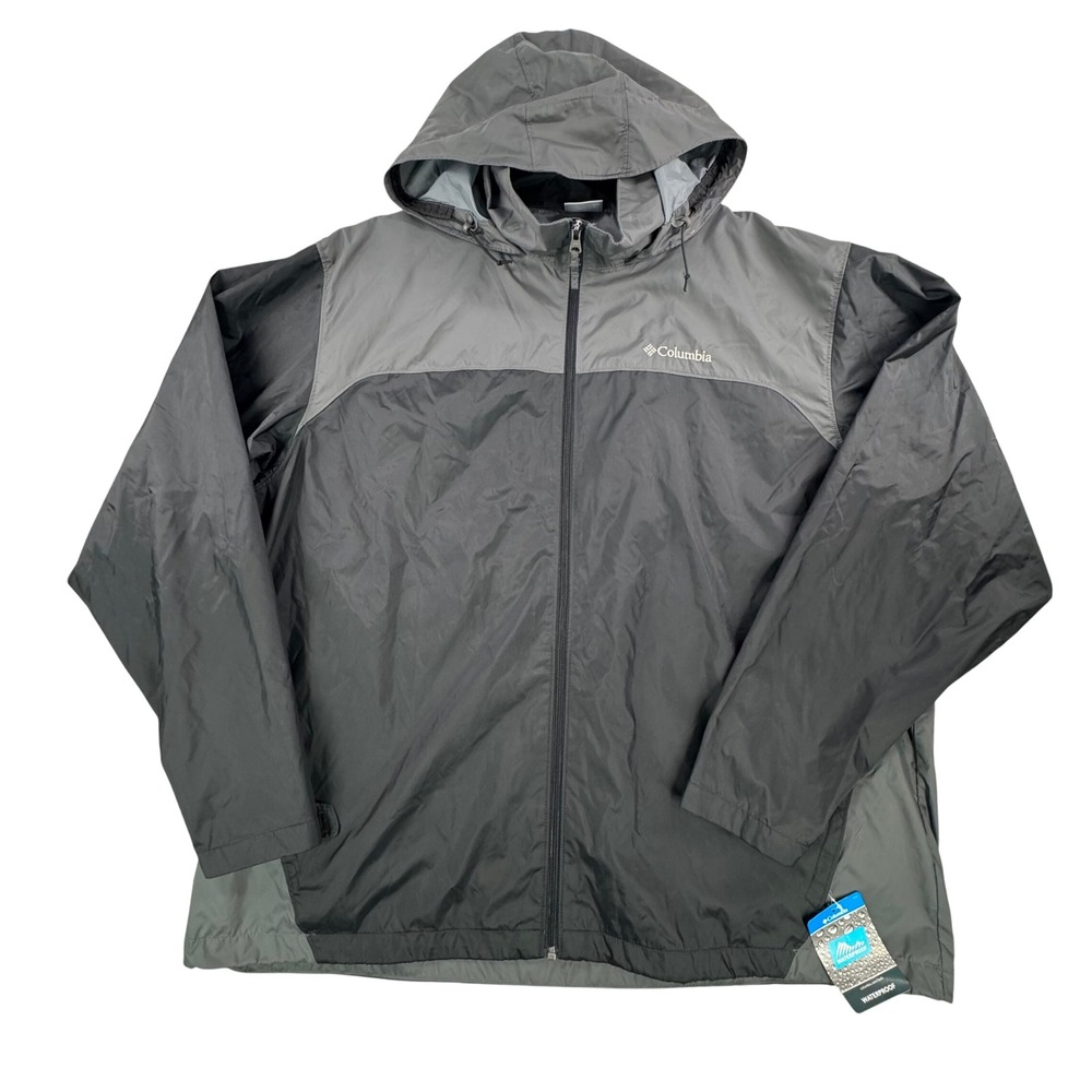 Columbia Glennaker Lake Rain Jacket Mens XXL Charcoal Grey Waterproof RM2015-010